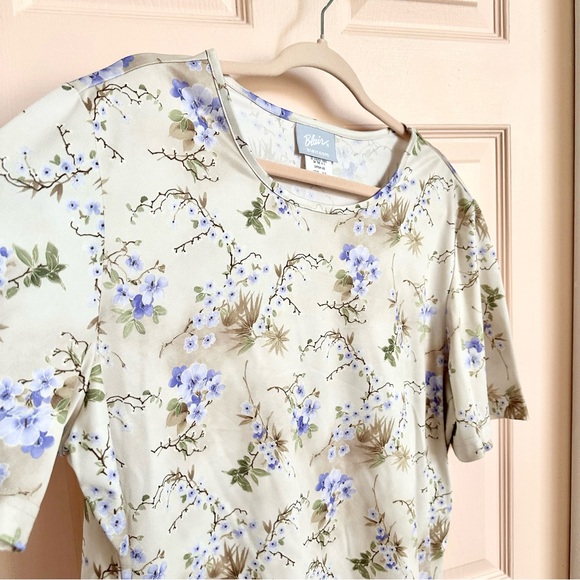Tan floral Blair top - Picture 2 of 4